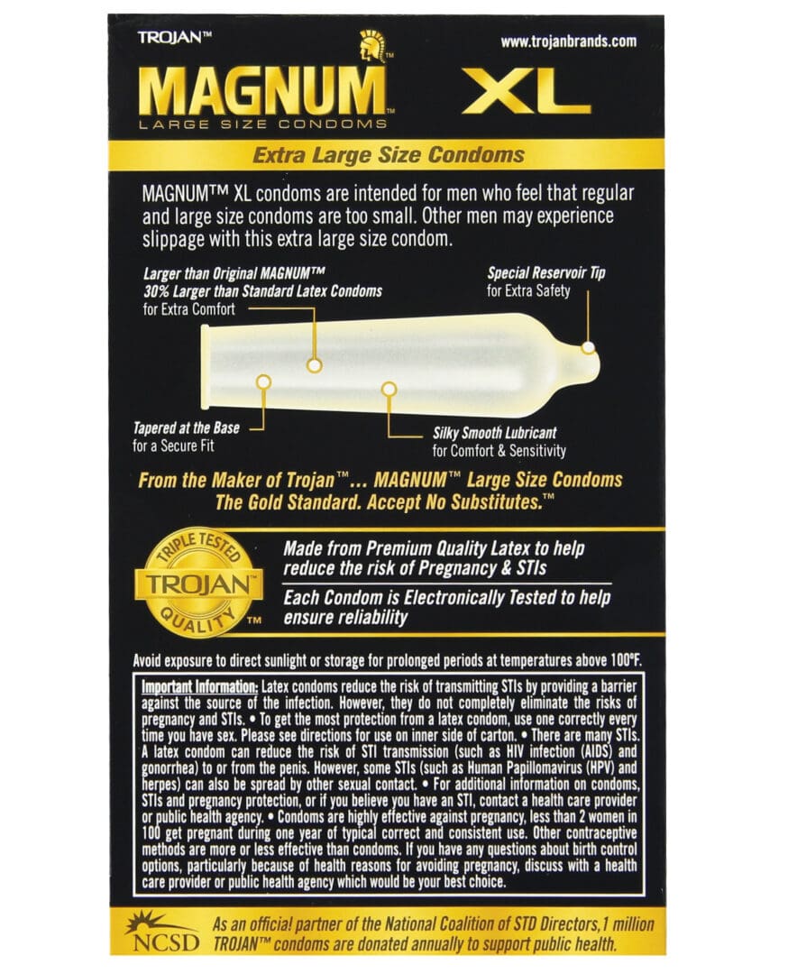 Trojan Magnum XL Lubricated Condom - Box of 12 - Image 2