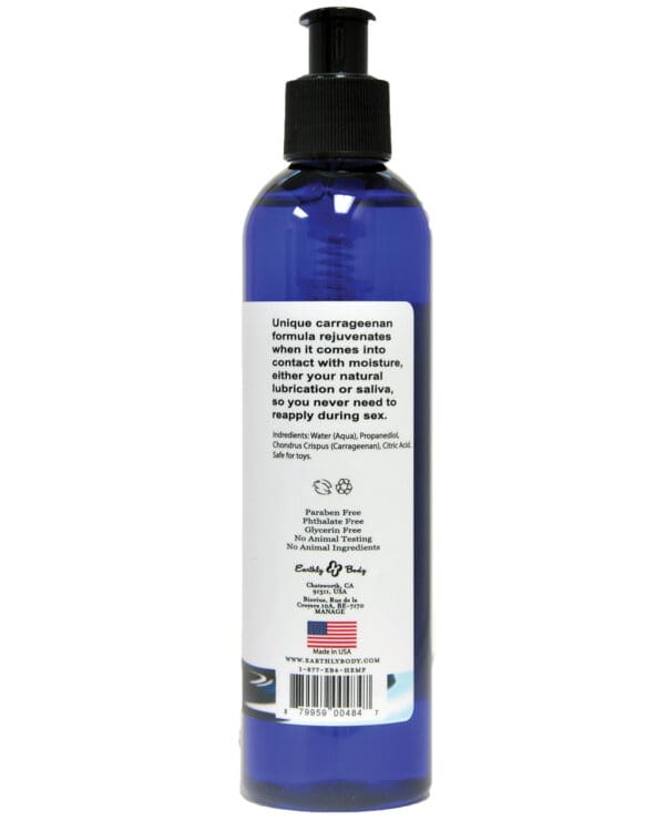 Earthly Body Waterslide Personal Lubricant w/Carrageenan - 8 oz Bottle - Image 2