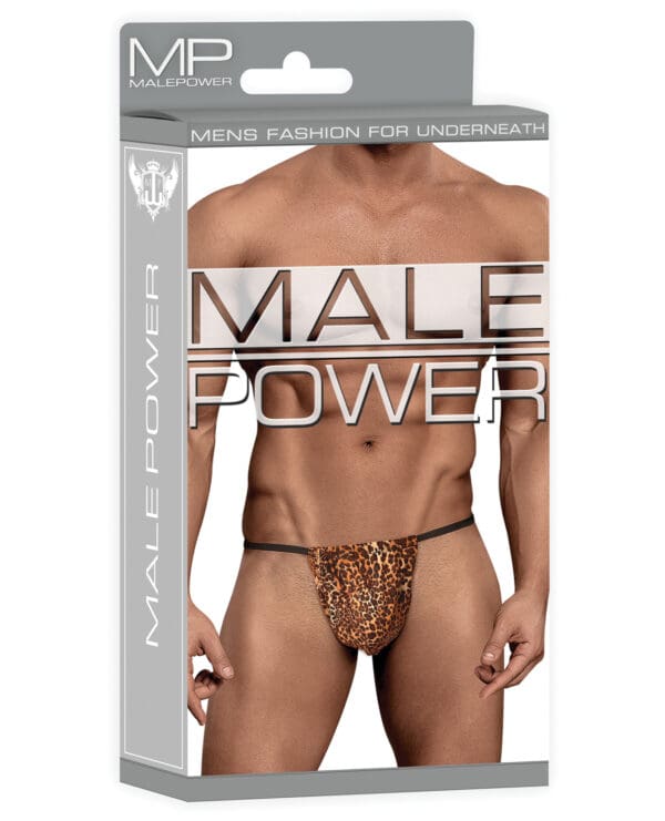 Male Power Posing Strap Thong Animal Print O/S - Image 3