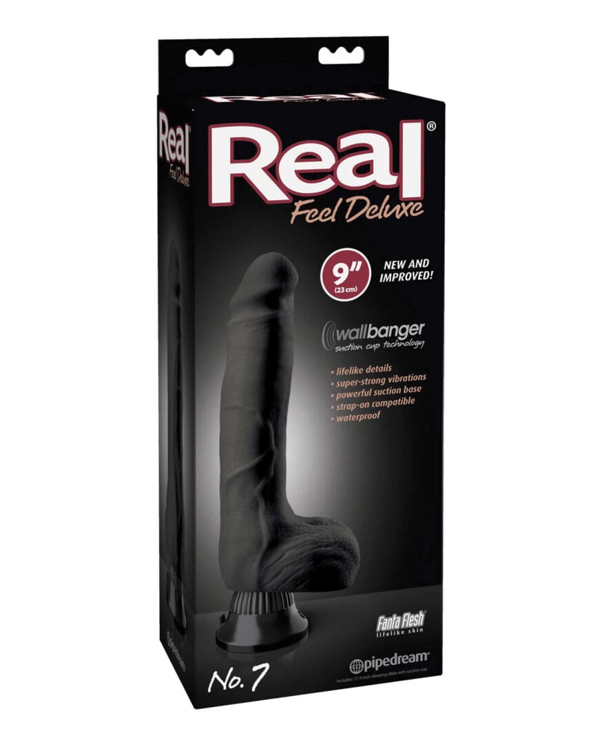 Real Feel Deluxe No. 7  9" Vibe Waterproof - Black