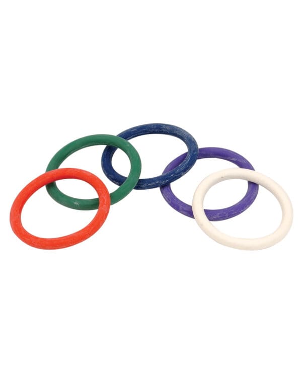 Spartacus 1.5" Rubber Cock Ring Set - Rainbow Pack of 5 - Image 2