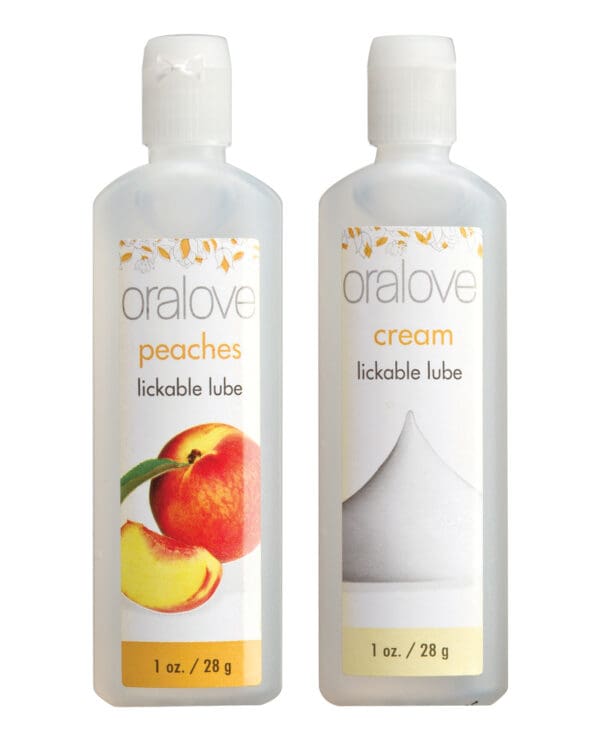 Oralove Delicious Duo Flavored Lube - Peaches & Cream - Image 2