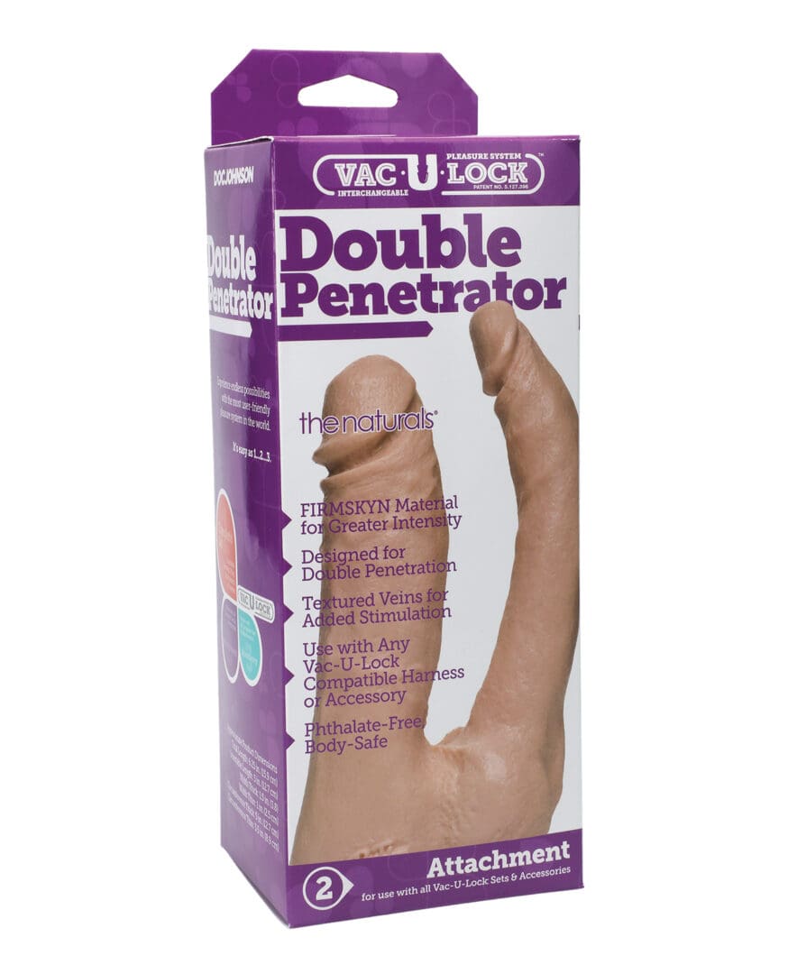 Vac-U-Lock Double Penetrator - White
