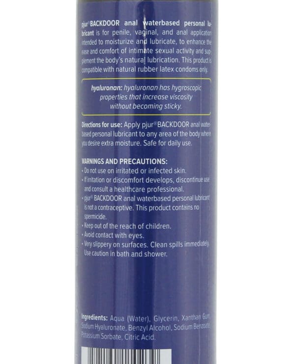 Pjur Back Door Anal Water Based Personal Lubricant - 100 ml Bottle - Image 2