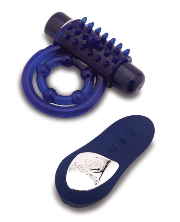 Nu Sensuelle Endure Ultra Flex Remote Control Rechargeable Bullet Ring - Blue - Image 3