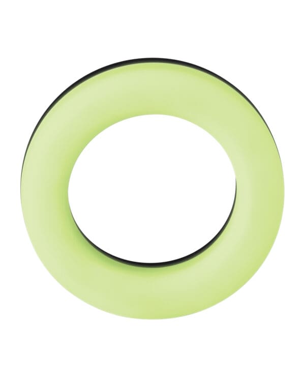 Forto F-19 Two Tone Liquid Silicone Cock Ring - Black/Glow in the Dark - Image 3