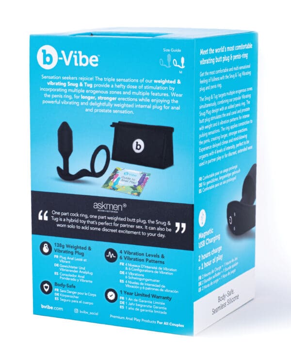 b-Vibe Vibrating Snug & Tug Medium - Black - Image 2