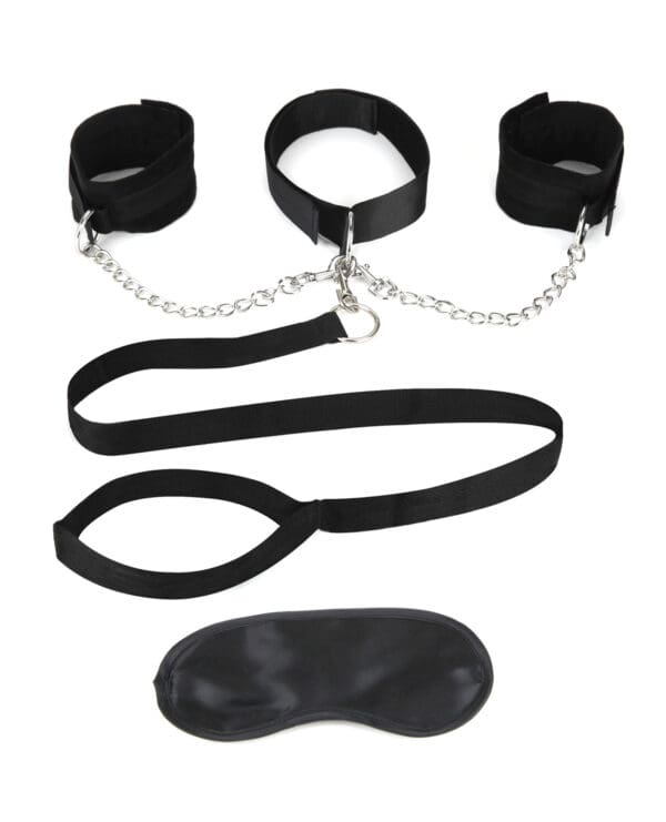 Lux Fetish Collar Cuffs & Leash Set - Removable - Image 2