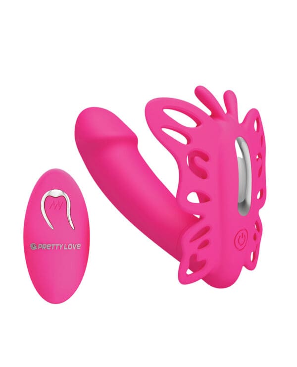Pretty Love Katherine Wearable Butterfly Vibrator - Fuchsia - Image 4