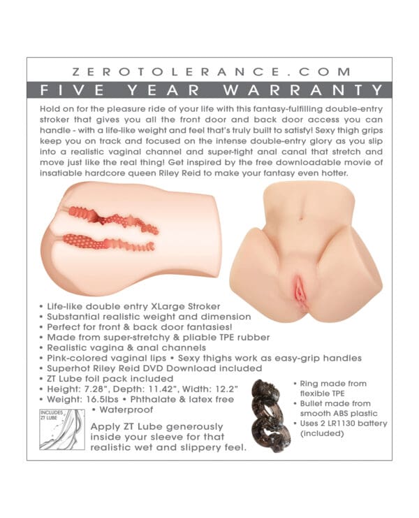 Zero Tolerance Riley Reid Body Stroker w/Movie Download - Image 2