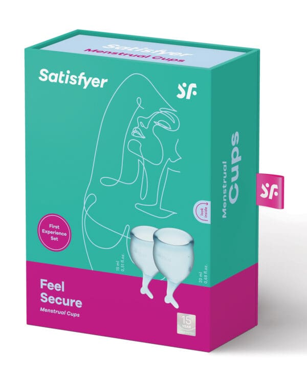 Satisfyer Feel Secure Menstrual Cup - Light Blue - Image 2