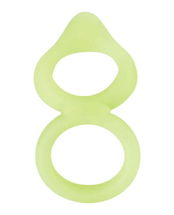 Forto F-88 Double Ring Liquid Silicone Cock Ring - Glow in the Dark - Image 3