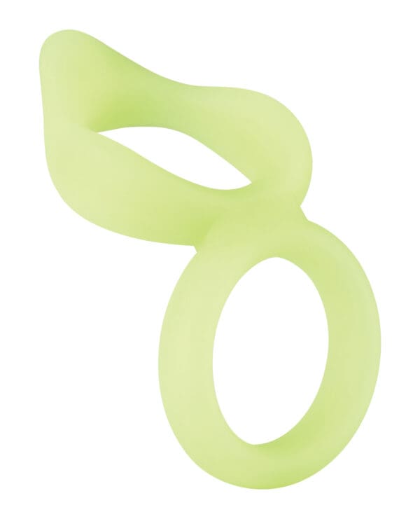 Forto F-88 Double Ring Liquid Silicone Cock Ring - Glow in the Dark - Image 4