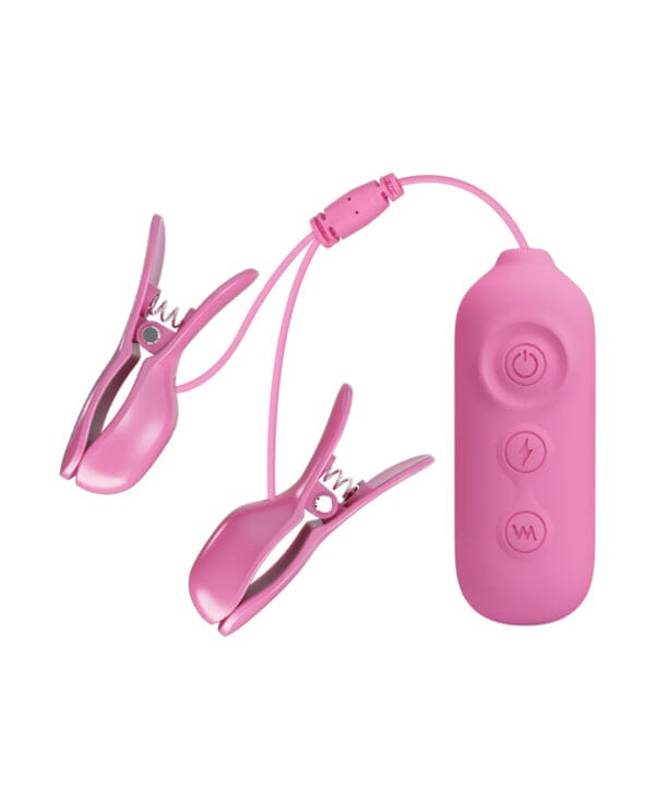 Pretty Love Romantic Wave II Estim & Vibrating Nipple Clip - Pink - Image 3