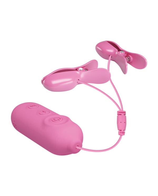 Pretty Love Romantic Wave II Estim & Vibrating Nipple Clip - Pink - Image 4
