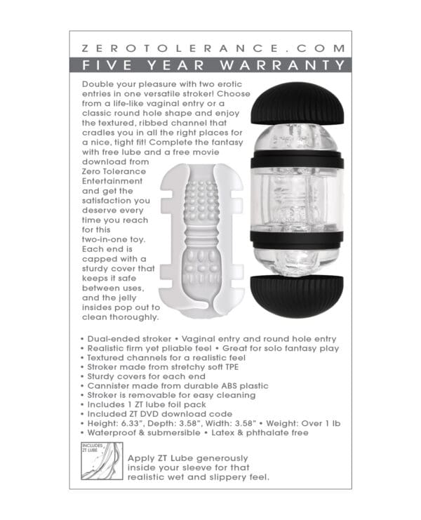 Zero Tolerance Double Decker Stroker - Black/Clear - Image 2