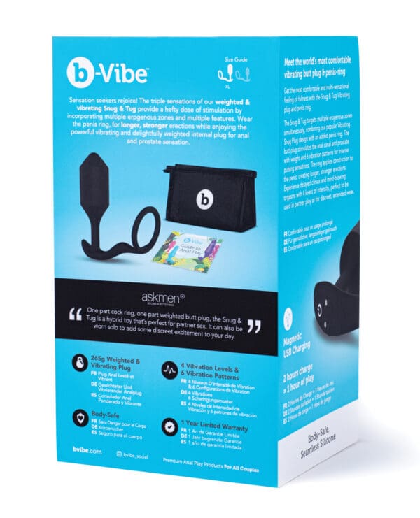 b-Vibe Vibrating Snug & Tug XL - Black - Image 2