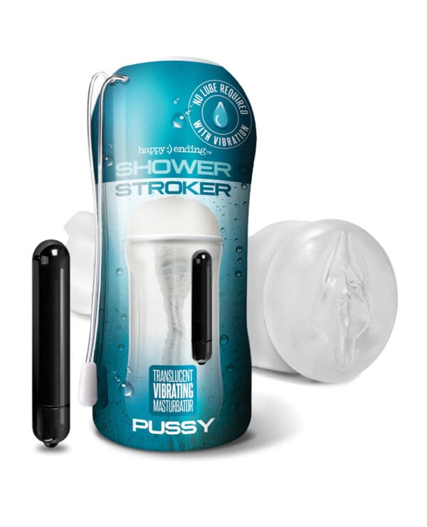 Shower Stroker Vibrating Pussy - Clear - Image 2