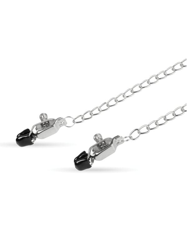 Easy Toys Big Nipple Clamps w/Chain - Silver - Image 4