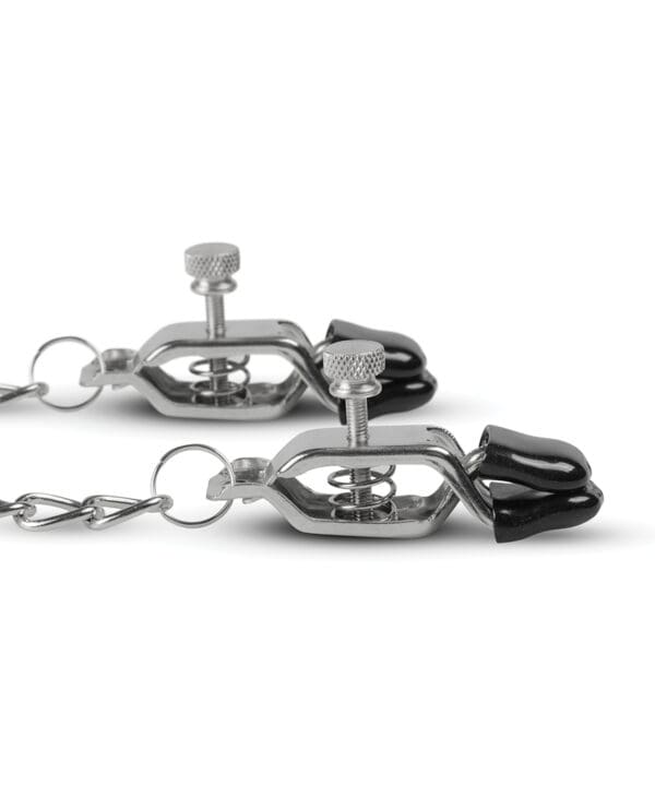 Easy Toys Big Nipple Clamps w/Chain - Silver - Image 5