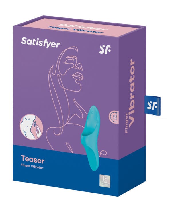 Satisfyer Teaser Finger Vibrator - Light Blue - Image 5
