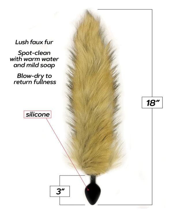 Foxy Fox Tail Silicone Butt Plug - Gold - Image 2