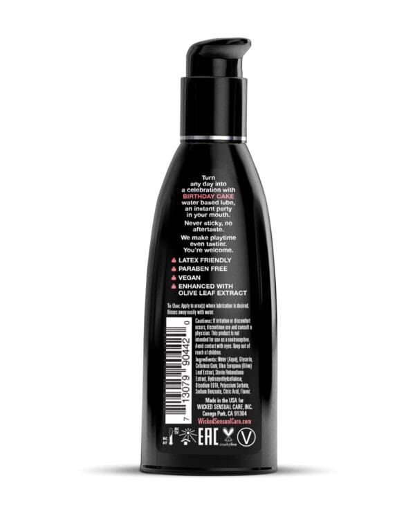 Wicked Sensual Care Water Based Lubricant - 2 oz Birthday Cake - Image 2