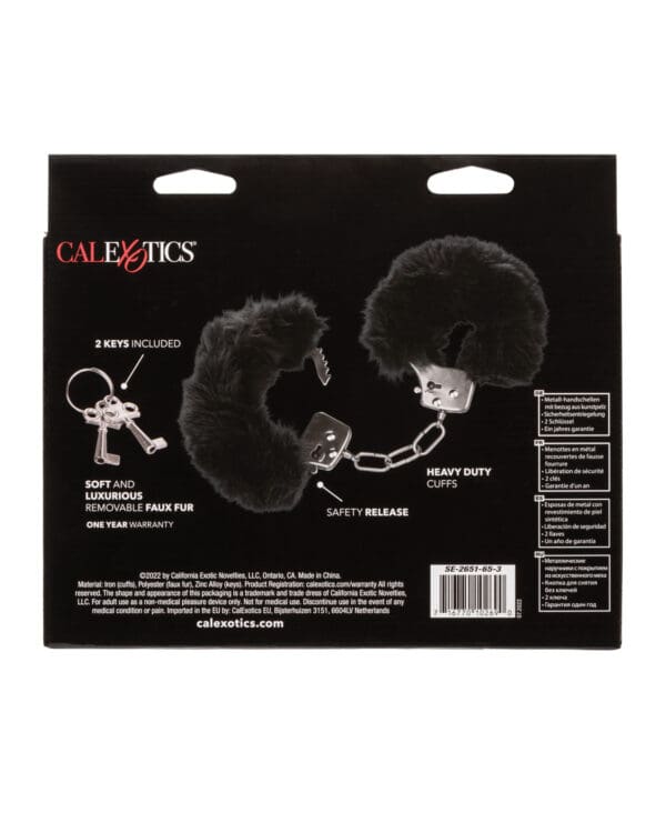 Ultra Fluffy Furry Cuffs - Black - Image 2