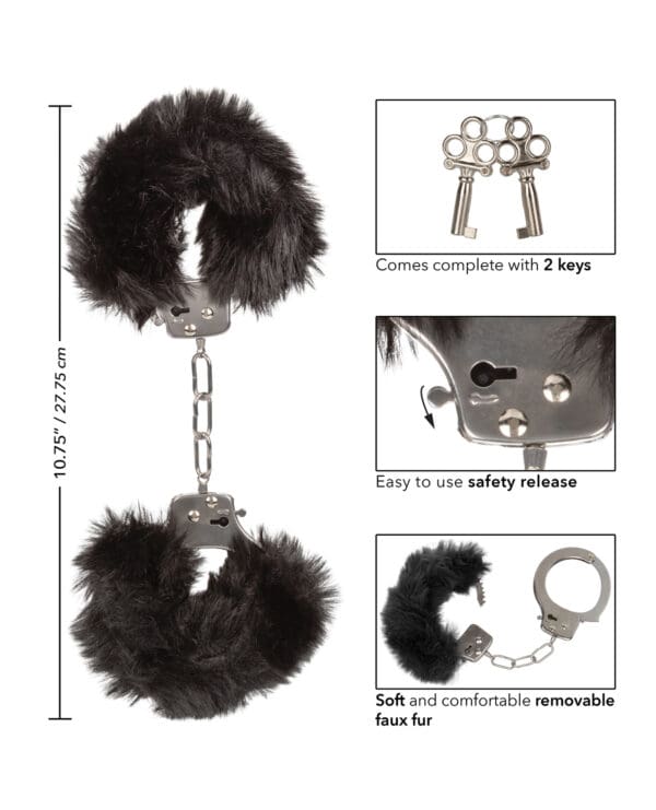 Ultra Fluffy Furry Cuffs - Black - Image 5