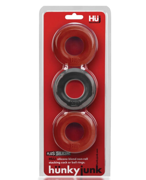 Hunky Junk C-Ring Multi Pack - Cherry/Tar Ice Pack of 3 - Image 3