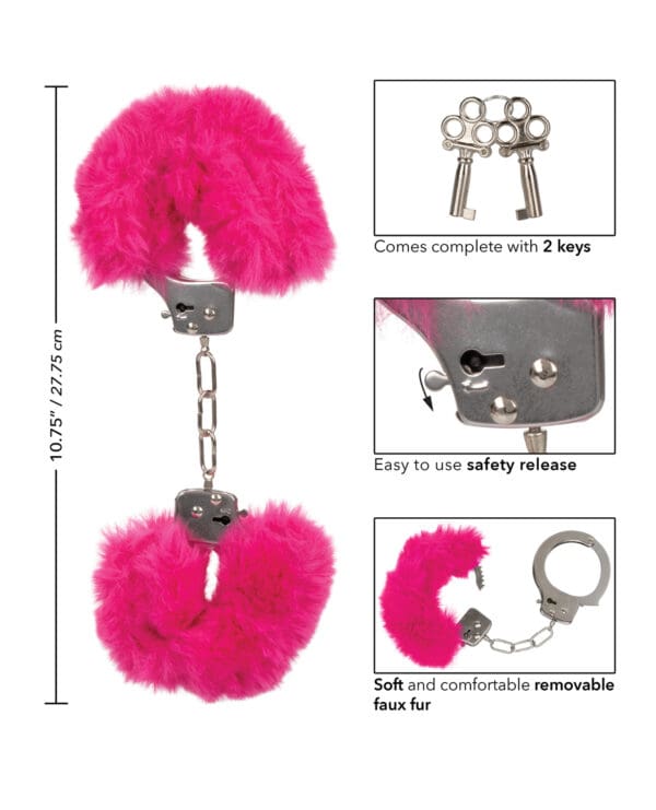 Ultra Fluffy Furry Cuffs - Pink - Image 5