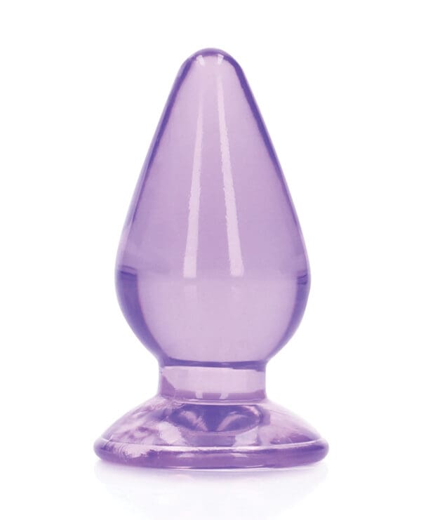 Shots RealRock Crystal Clear 4.5" Anal Plug - Purple - Image 2
