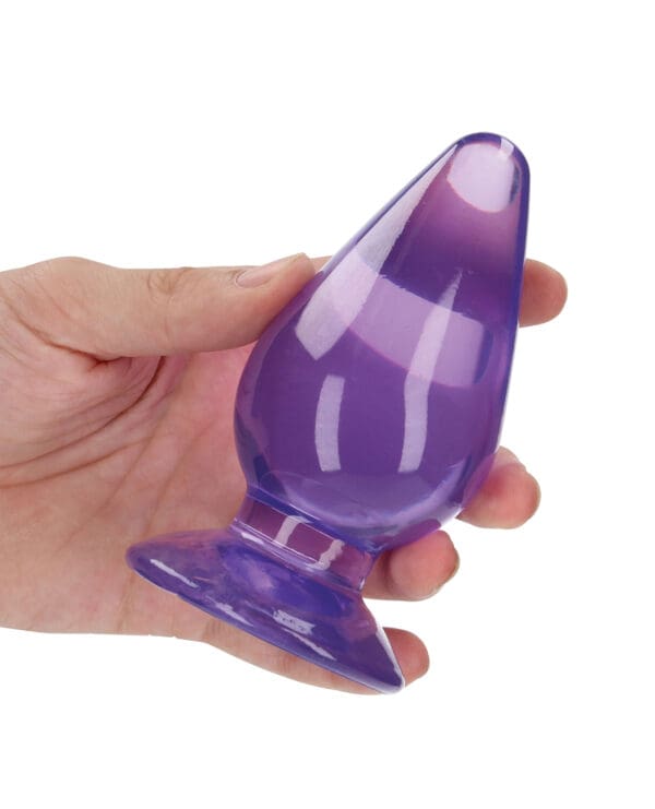 Shots RealRock Crystal Clear 4.5" Anal Plug - Purple - Image 4