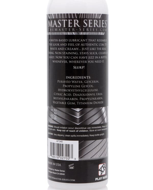 Master Series Jizz Unscented Lube - 8 oz - Image 2