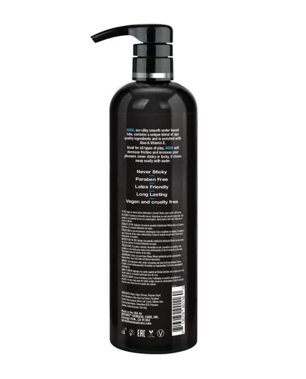 Wicked Sensual Care Aqua Waterbased Lubricant - 16 oz Fragrance Free - Image 2