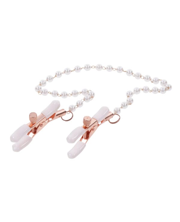 Sex & Mischief Peaches 'n CreaMe Pearl Nipple Clamps - Image 4