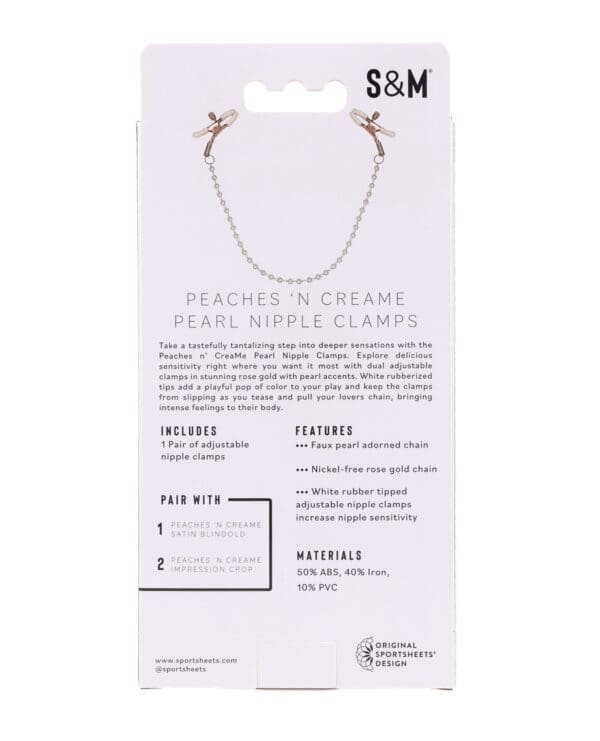 Sex & Mischief Peaches 'n CreaMe Pearl Nipple Clamps - Image 5