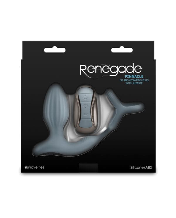 Renegade Pinnacle Cock Ring & Gyrating Prostate Massager - Gray - Image 4