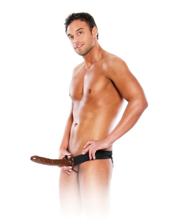 Fetish Fantasy Series 10" Chocolate Dream Hollow Strap On - Image 2