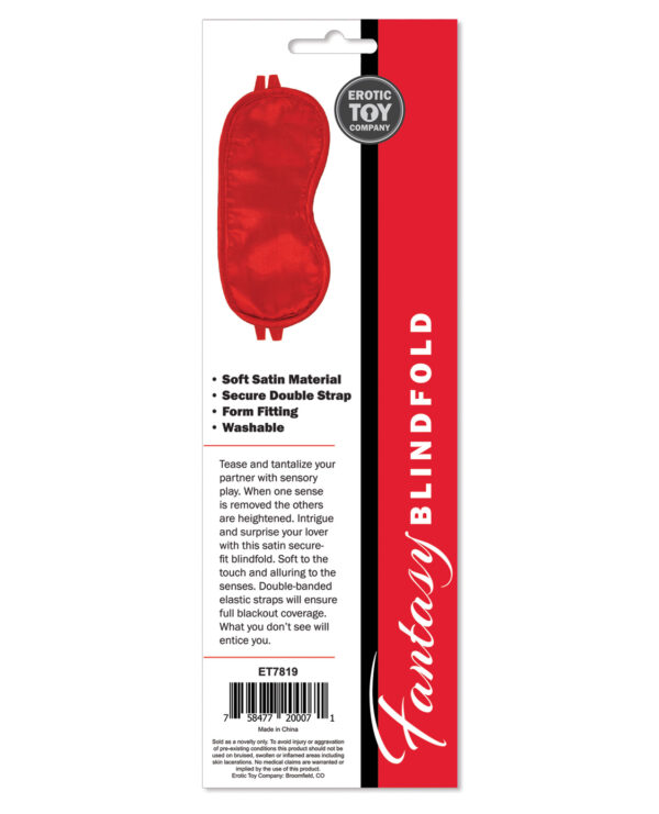 Erotic Toy Company Satin Fantasy Blindfold - Red - Image 3
