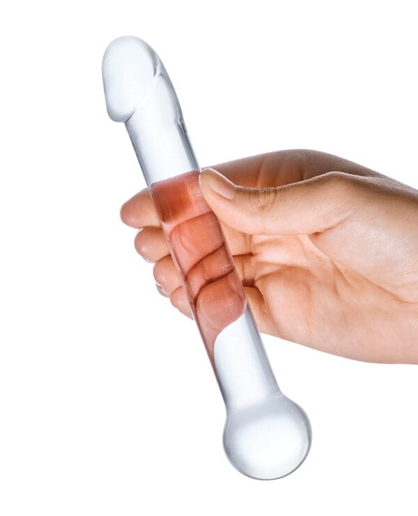 Glas 7" Realistic Head Glass Dildo - Clear - Image 4