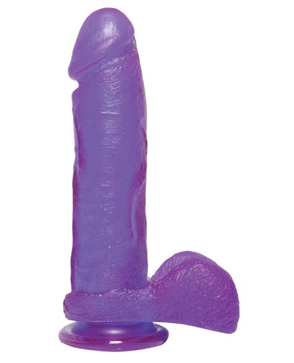 Crystal Jellies 8" Ballsy Cock - Purple - Image 2