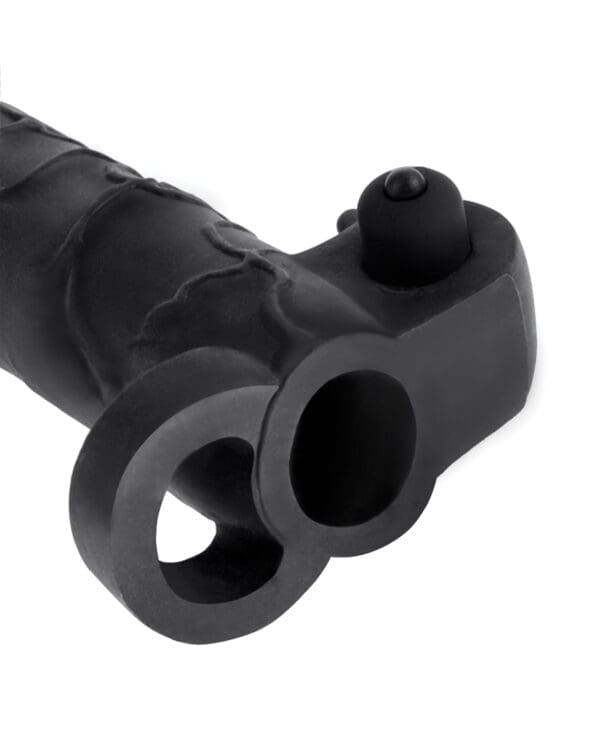 Fantasy X-tensions Vibrating Real Feel 2" Extension w/Ball Strap - Black - Image 3
