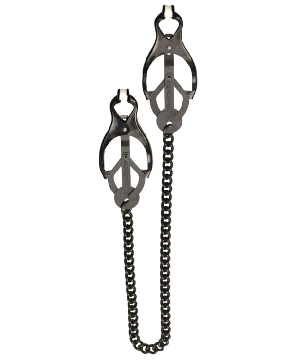 Spartacus Black Butterfly Style Nipple Clamps w/Chain - Image 2