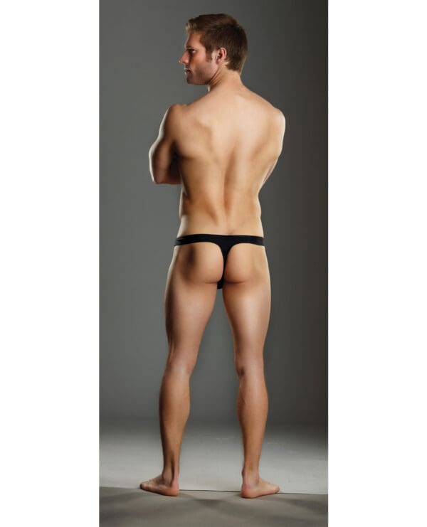 Male Power Rip off Thong w/Studs Black S/M - Image 2