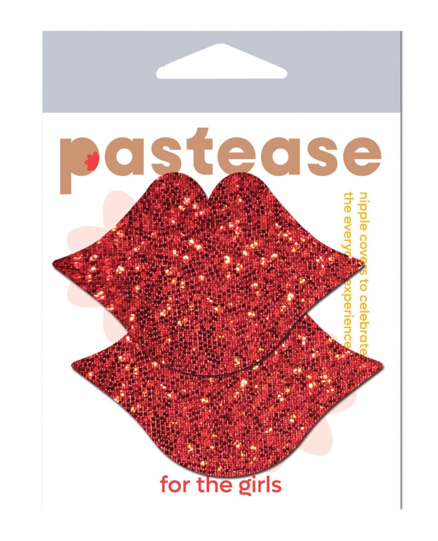 Pastease Premium Glitter Lips - Red O/S