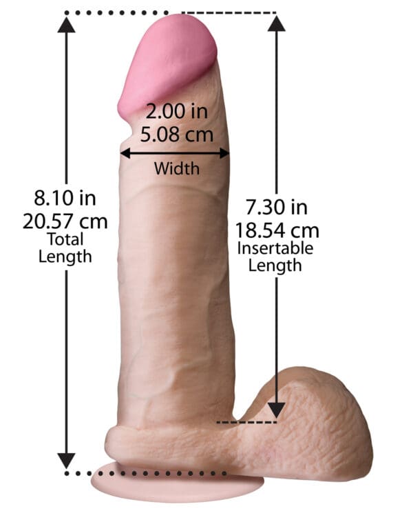 Realistic 8" Ultraskyn Cock w/Balls - White - Image 3