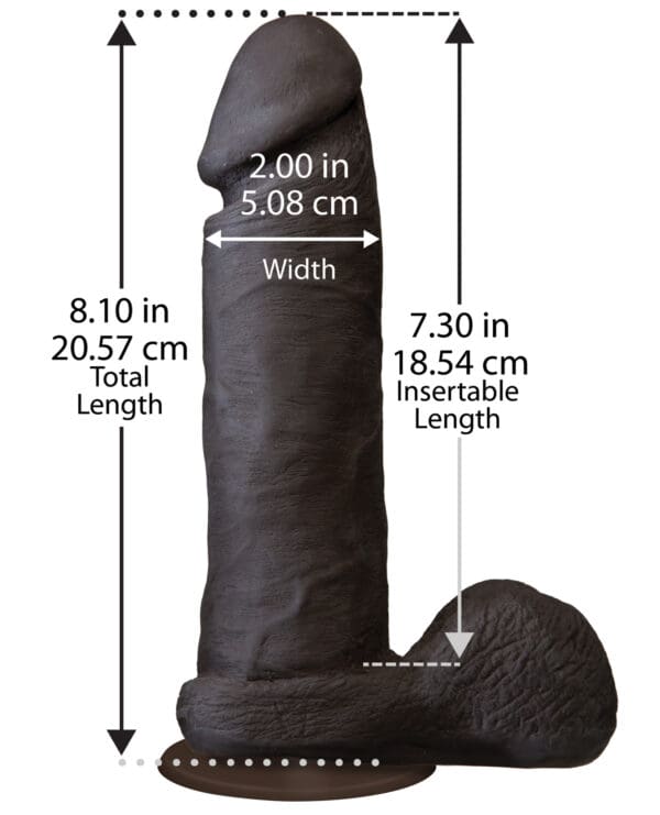 Realistic 8" Ultraskyn Cock w/Balls - Brown - Image 3