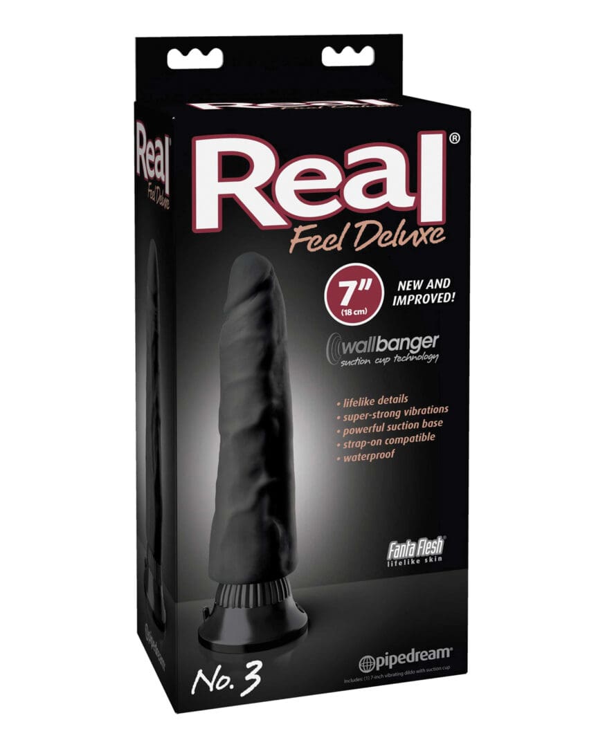 Real Feel Deluxe No. 3  7" Vibe Waterproof - Black