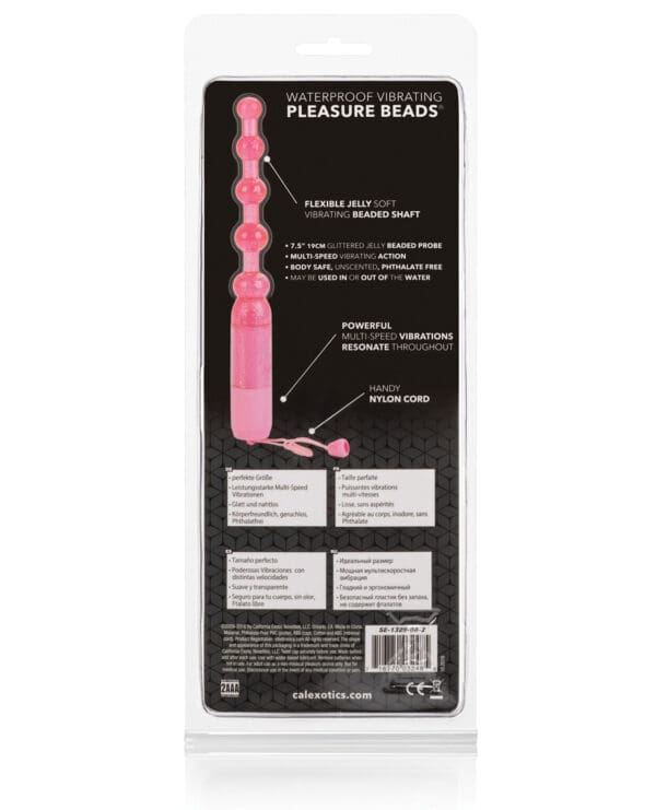 Vibrating Pleasure Beads Waterproof - Pink - Image 2